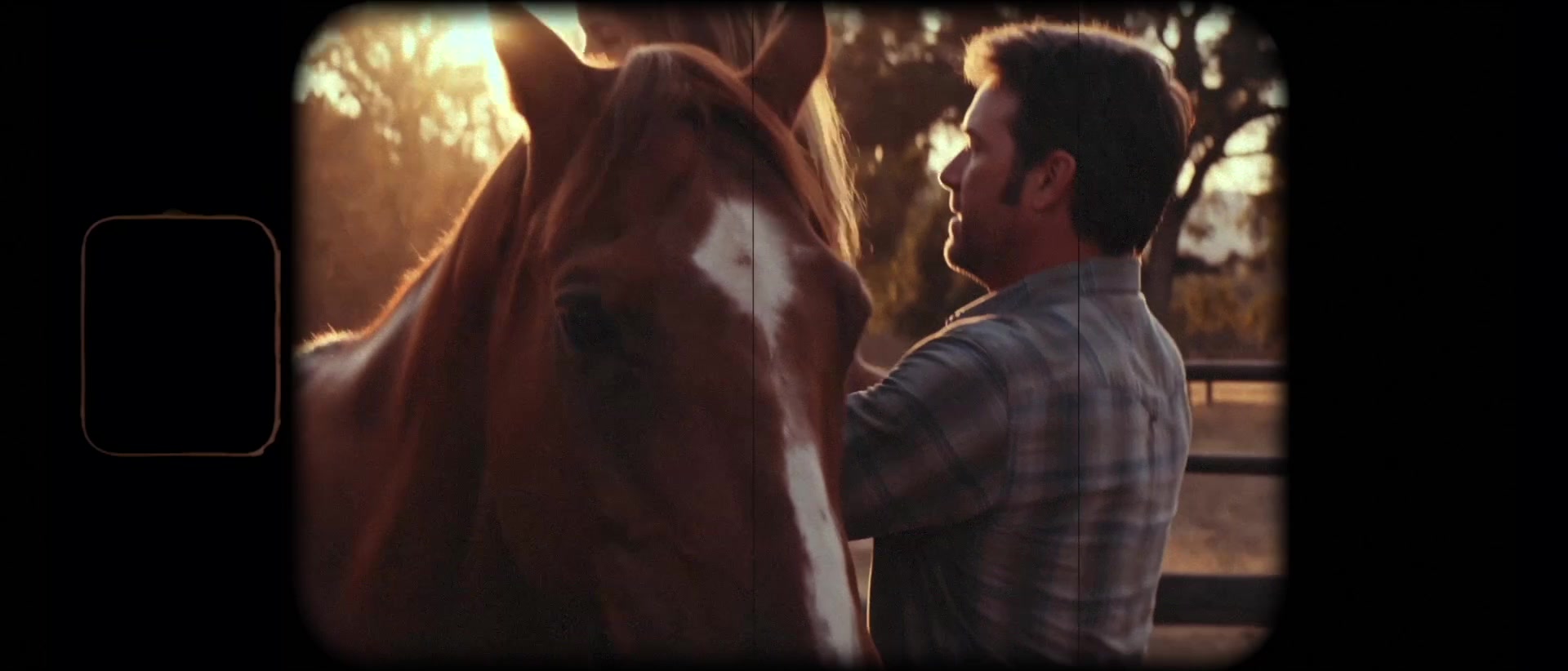 Farnam Endure Gold - Rider and horse at sunset inside a framed transition composition